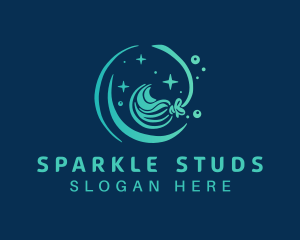 Sparkle Clean Mop logo design