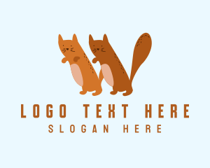 Veterinarian - Playful Cat Letter W logo design