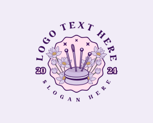 Crocheting - Floral Needle Cushion logo design