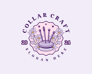 Floral Needle Cushion logo design