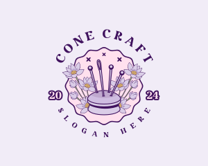 Floral Needle Cushion logo design