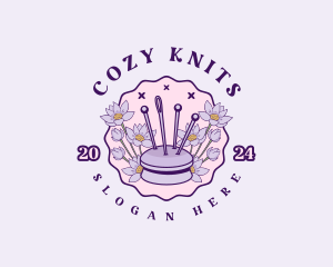 Floral Needle Cushion logo design