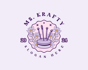 Handicraft - Floral Needle Cushion logo design