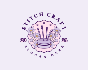 Crocheting - Floral Needle Cushion logo design