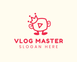 Vlogger - Media Vlogger Crown logo design