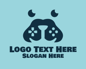 Gamer - Blue Gamer Dog logo design