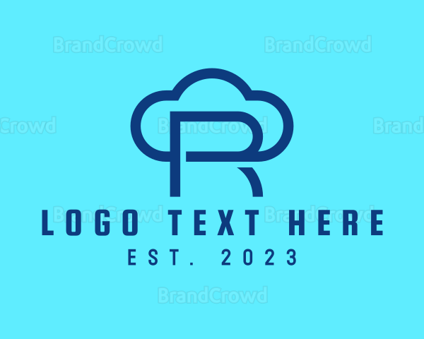 Blue Letter R Cloud Logo