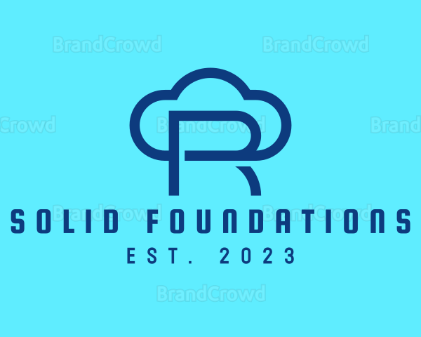 Blue Letter R Cloud Logo