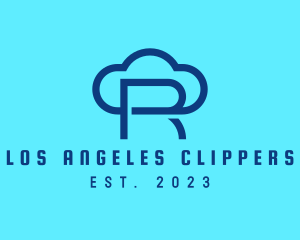 Program - Blue Letter R Cloud logo design