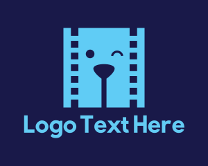 Blue Puppy - Filmstrip Dog Video logo design