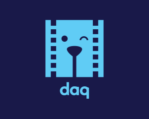 Romantic Movie - Filmstrip Dog Video logo design