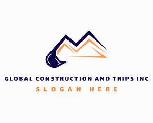 Demolition - Backhoe Excavator Machine logo design