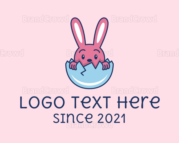 Baby Easter Rabbit Egg Logo