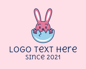 Kids Party - Baby Easter Rabbit Egg logo design