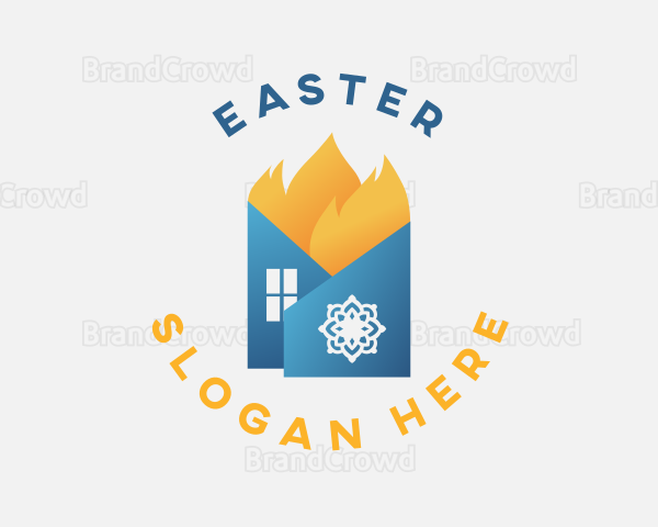 Heating Fire House Logo