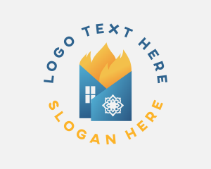 Cool - Heating Fire House logo design