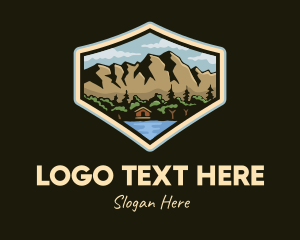 Trekking - Outdoor Cabin Lodge logo design
