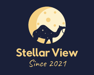 Stargazing - Night Camel Moon logo design