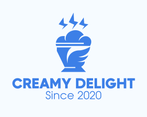 Yogurt - Blue Cloudy Ice Cream logo design