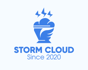 Blue Cloudy Ice Cream logo design