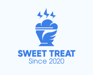 Blue Cloudy Ice Cream logo design