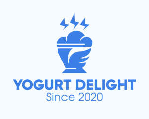 Yogurt - Blue Cloudy Ice Cream logo design