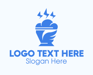 Blue Cloudy Ice Cream Logo