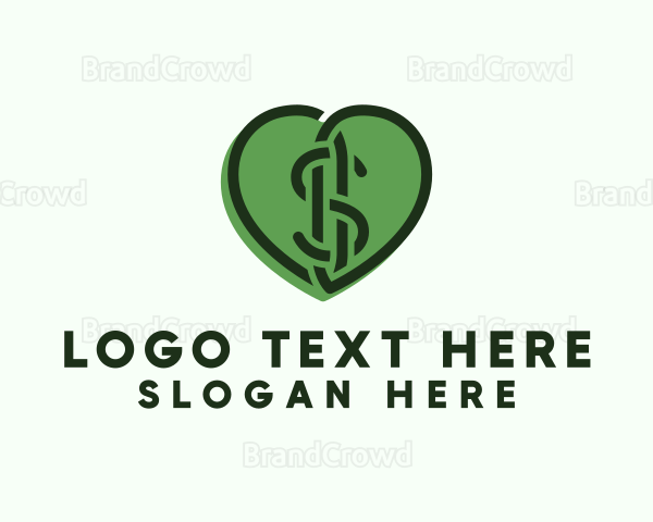 Heart Dollar Currency Logo