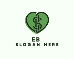 Money Savings - Heart Dollar Currency logo design