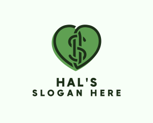 Money - Heart Dollar Currency logo design