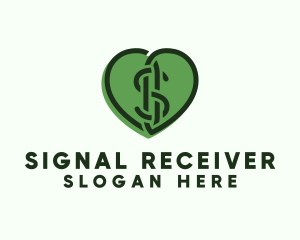 Heart Dollar Currency logo design