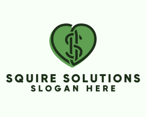 Heart Dollar Currency logo design