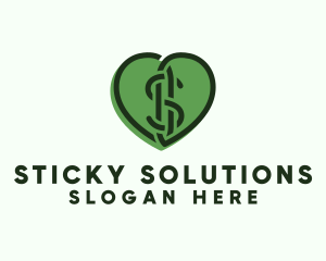 Heart Dollar Currency logo design