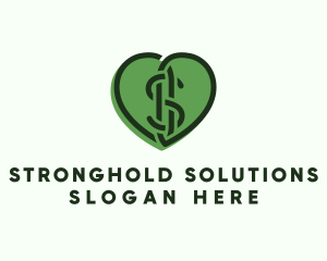 Heart Dollar Currency logo design