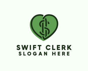 Heart Dollar Currency logo design