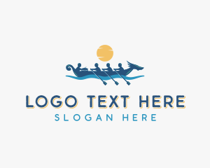 Rowing - Olympic Dragon Boat Sports logo design