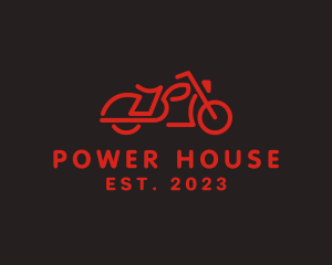 Bold - Motorbike Monoline Rider logo design