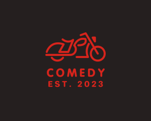 Exploration - Motorbike Monoline Rider logo design