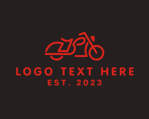 Old School - Motorbike Monoline Rider logo design