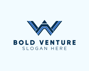 Venture - Linear Pencil letter W Business logo design