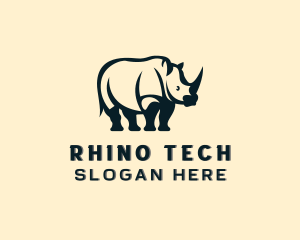 Rhino - Wild Rhino Animal logo design