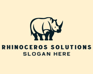 Wild Rhino Animal logo design