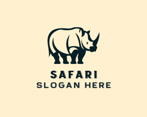 Botswana - Wild Rhino Animal logo design