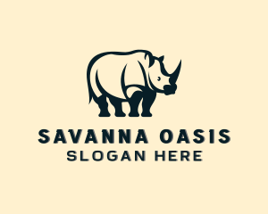 Savanna - Wild Rhino Animal logo design