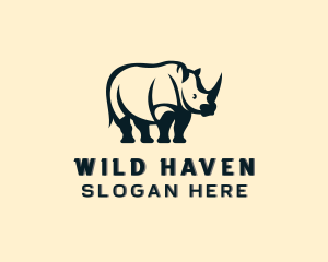 Wild Rhino Animal logo design