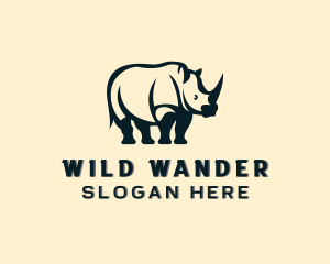 Wild Rhino Animal logo design