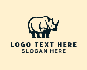 Confused - Wild Rhino Animal logo design