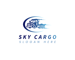 Transport Fast Cargo Truck logo design