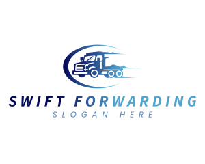 Transport Fast Cargo Truck logo design