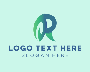 Plantation - Leaf Letter R logo design